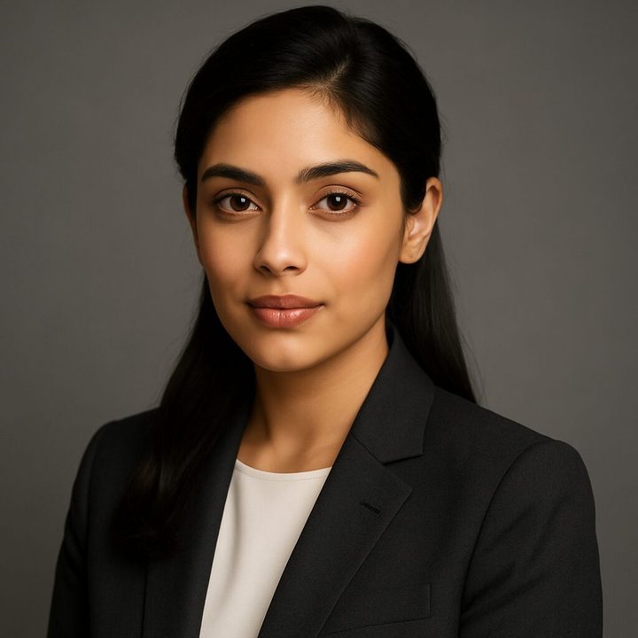 Example AI studio headshot of the same person