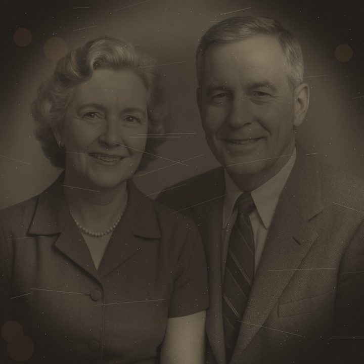 Example faded, scratched old photo